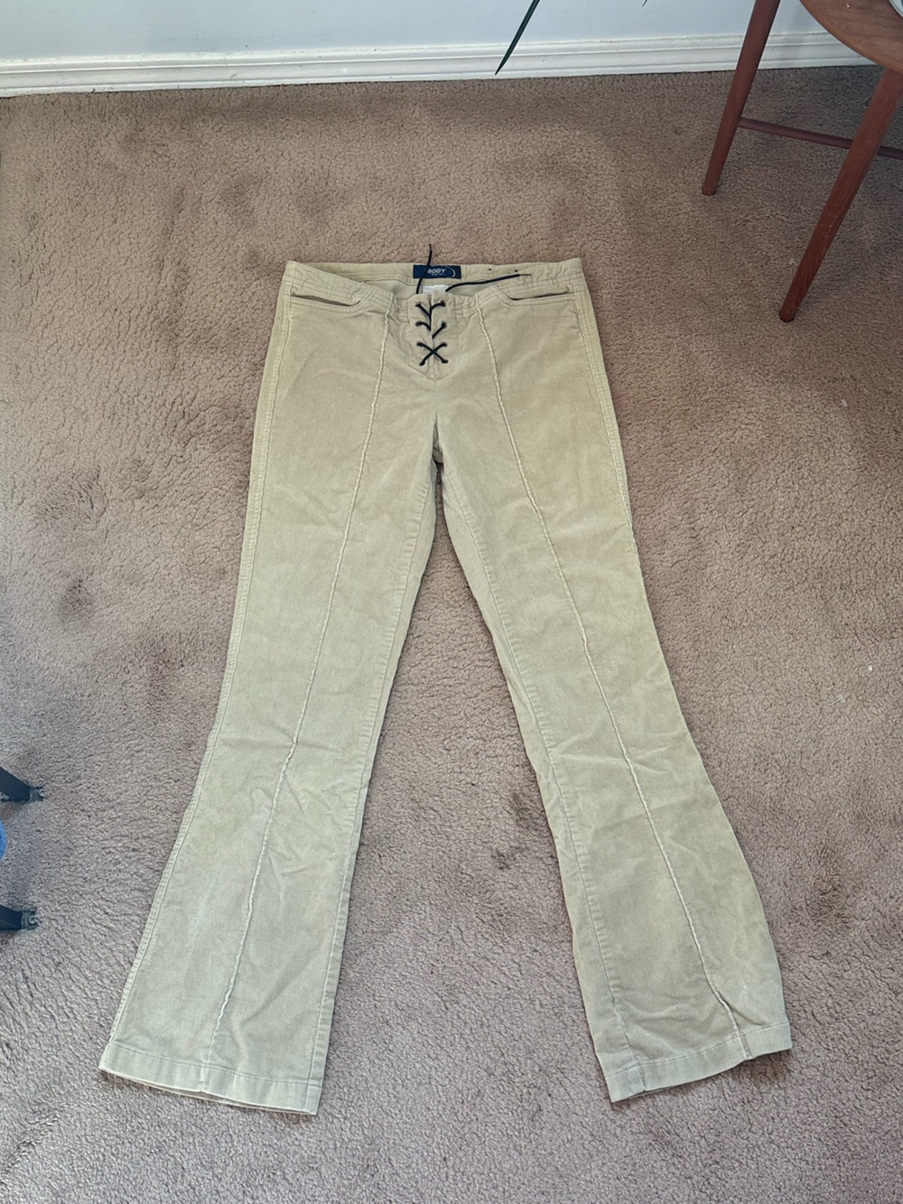 Brody Women's Lace-Up Boot Cut Pants in Light Beige - Picture 4 of 4